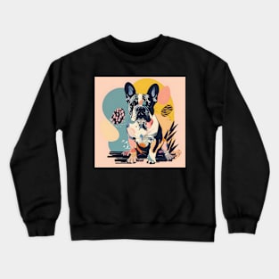 70s French Bulldog Vibes: Pastel Pup Parade Crewneck Sweatshirt